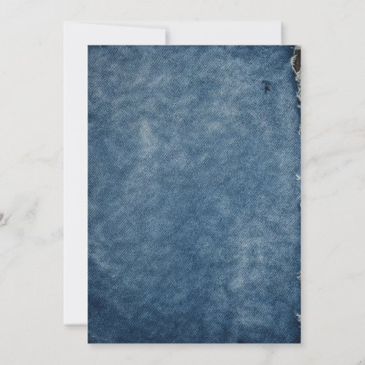 Bow Denim Jacket Patch Party Birthday 招待状 (裏面)