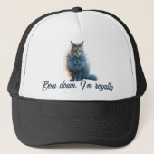 Bow Down, I’m Royalty – Funny Cat Trucker Hat キャップ (正面)
