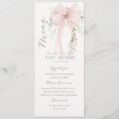Bow Elegant Greenery Neutral Baby Shower メニュー (正面)