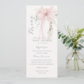 Bow Elegant Greenery Neutral Baby Shower メニュー (スタンド正面)