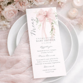 Bow Elegant Greenery Neutral Baby Shower メニュー