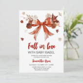 Bow Fall in Love with Baby ベビーシャワー 招待状 (スタンド正面)