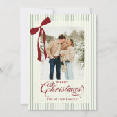 Bow Family Photo Christmas Holiday Card シーズンカード (正面)