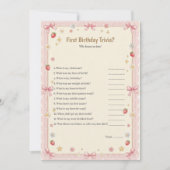 Bow First Birthday Trivia game card シーズンカード (正面)
