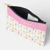 Bow Floral Elegant Grace Trendy アクセサリーポーチ (見開き)