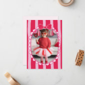 Bow Frame Kid Photo Valentine Card, Child School ノートカード (正面/裏面インサイチュ)