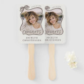 Bow Frame Photo Congrats Graduation  ハンドファン (正面&裏面)