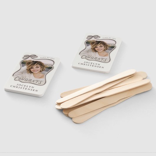 Bow Frame Photo Congrats Graduation ハンドファン (組立なし)