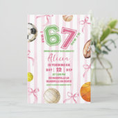 Bow Girl Sports 67 Birthday Game time Invitation 招待状 (スタンド正面)