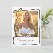 Bow Graduation Announcement Card Photo Grad Party 招待状 (スタンド正面)