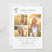 Bow Graduation Announcement Card Photo Grad Party 招待状 (裏面)