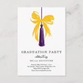 Bow Graduation Invitation Girl High School College 出欠カード (正面)