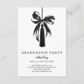 Bow Graduation Invitation Girl High School College 出欠カード (正面)