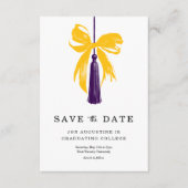 Bow Graduation Save the Date Insert Card サンキューカード (正面)