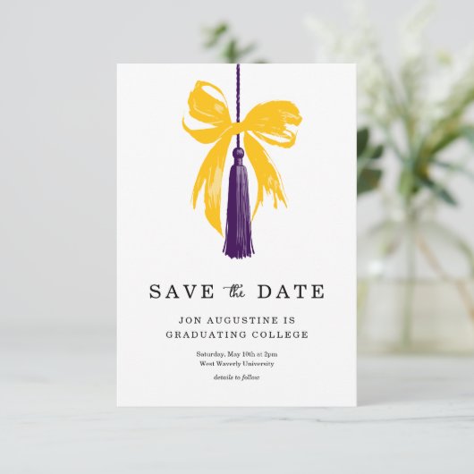Bow Graduation Save the Date Insert Card サンキューカード (スタンド正面)