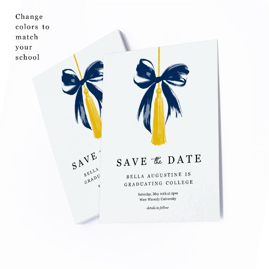 Bow Graduation Save the Date Insert Card サンキューカード