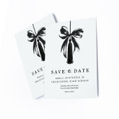 Bow Graduation Save the Date Insert Card サンキューカード