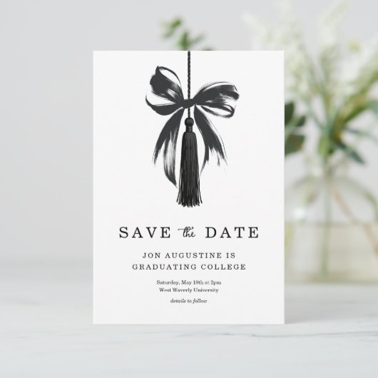 Bow Graduation Save the Date Insert Card サンキューカード (スタンド正面)