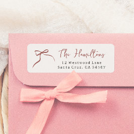 Bow Hand お洒落 Drawn Red Ribbonスクリプト名 ラベル