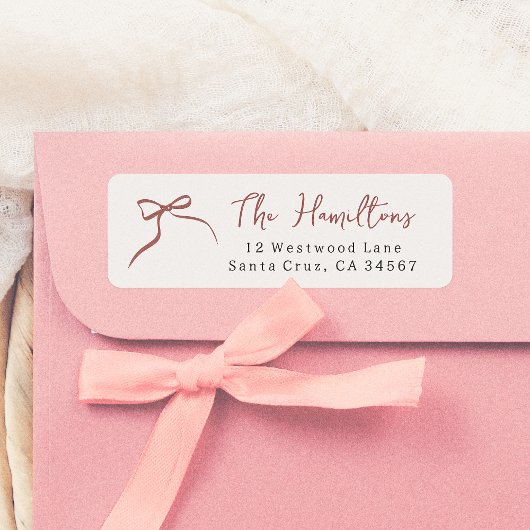 Bow Hand お洒落 Drawn Red Ribbonスクリプト名 ラベル