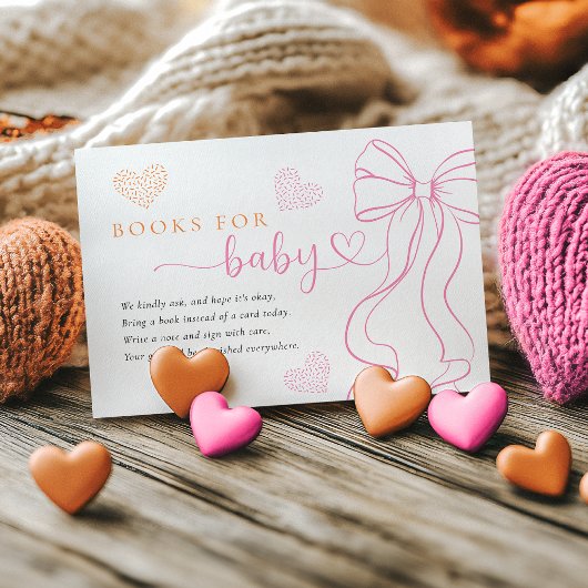 Bow Hearts Sprinkle Books for Baby Card エンクロージャーカード