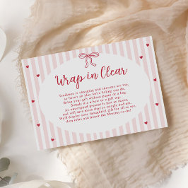 Bow Hearts Valentine Baby Shower Wrap In Clear エンクロージャーカード