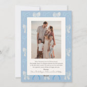 Bow Ho Ho Blue Bowsフォトクリスマス シーズンカード (裏面)