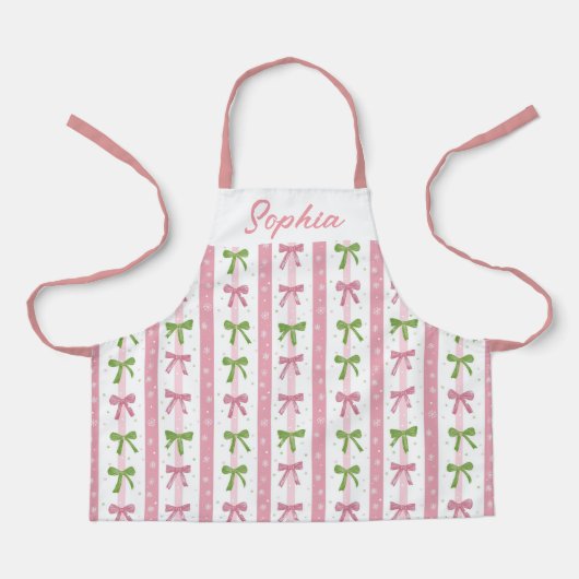Bow Holiday Kitchen Apron for Children Christmas エプロン (正面)