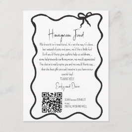 Bow Honeymoonのファンドリク結婚エストのQRコード エンクロージャーカード