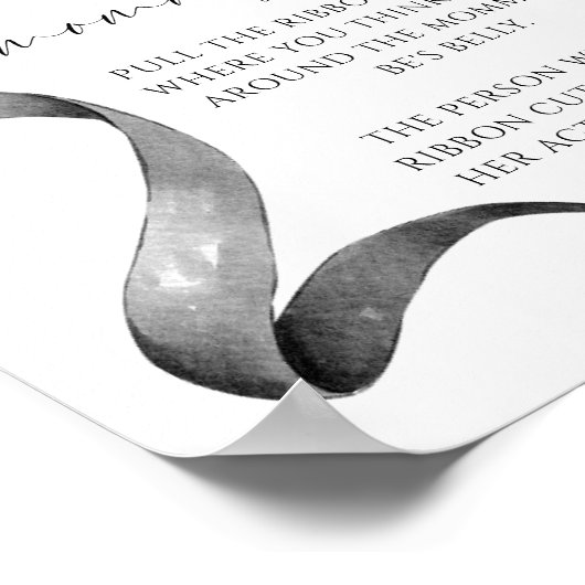 Bow How Big is Mommy's Belly Baby Shower Game ポスター (角)