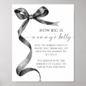 Bow How Big is Mommy's Belly Baby Shower Game ポスター (正面)