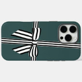 Bow iPhoneストライプのケース緑 Case-Mate iPhoneケース (裏面 (横))