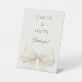 Bow ivory cards gifts sign 台座サイン (正面)