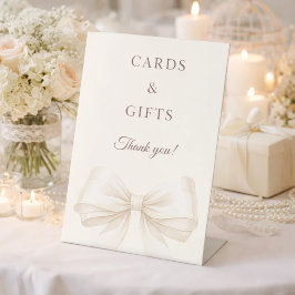 Bow ivory cards gifts sign 台座サイン