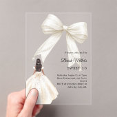 Bow ivory dress cream clear luxury Sweet 16 アクリル招待状 (インサイチュ (ポータブル))