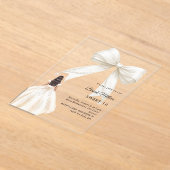 Bow ivory dress cream clear luxury Sweet 16 アクリル招待状 (レイダウン)