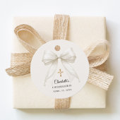 Bow ivory pearls elegant Confirmation DIY フェイバータグ