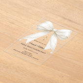 Bow ivory pearls girl elegant First Communion アクリル招待状 (レイダウン)