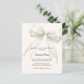 Bow ivory pearls luxury Baby Shower invitation (スタンド正面)