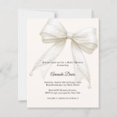 Bow ivory pearls luxury Baby Shower invitation (正面)
