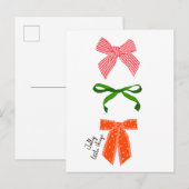 Bow Jolly Little Things Christmas  インビテーションポストカード (正面/裏面)