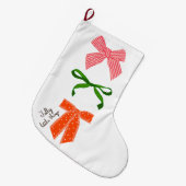 Bow Jolly Little Things Christmas ラージクリスマスストッキング (正面 (吊り時))