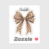 Bow Leopard印刷名スクリプト シール (シート)