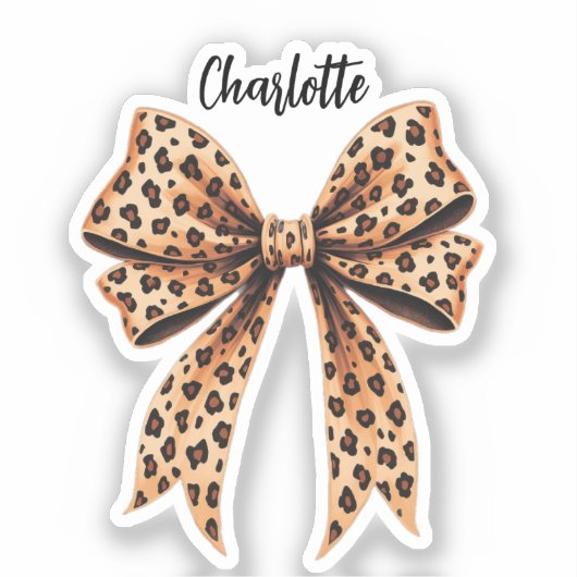 Bow Leopard印刷名スクリプト シール (正面)
