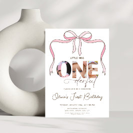 Bow little 恋しく思 Onederful 1st Birthday 3の写真 招待状