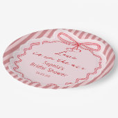 Bow Love is in the Air Valentine Bridal Shower ペーパープレート (アングル)