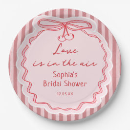 Bow Love is in the Air Valentine Bridal Shower ペーパープレート