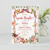 Bow Making Spirits Bright Christmas Cocktail party 招待状 (スタンド正面)