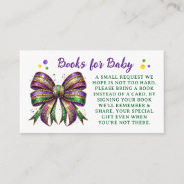 Bow Mardi Gras Books for Baby Request エンクロージャーカード