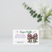 Bow Mardi Gras Diaper Raffle Request エンクロージャーカード (スタンド正面)